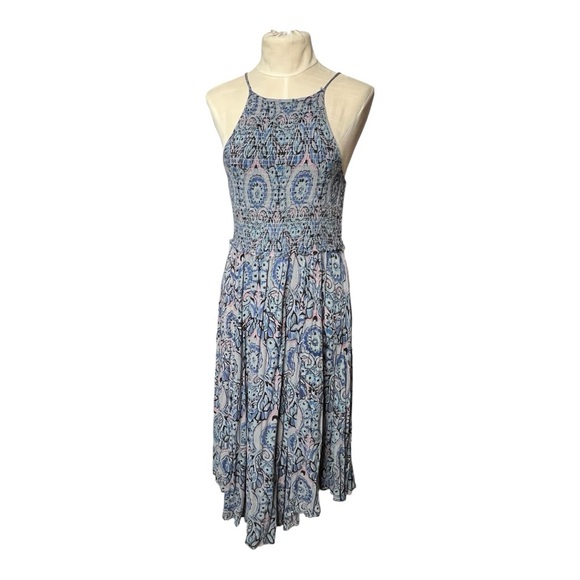 Free People Dresses & Skirts - Free People  Blue and White Halter Midi Dress